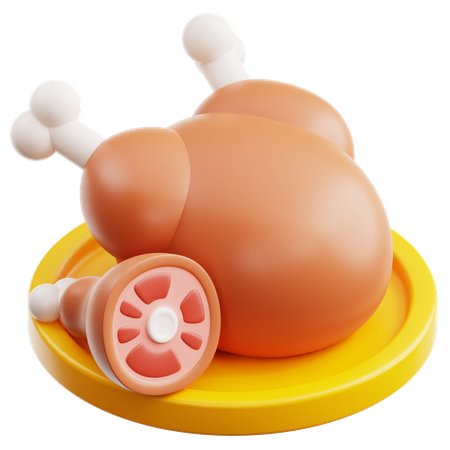 Pollo asado  3D Icon