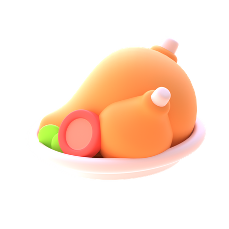 Pollo asado  3D Icon