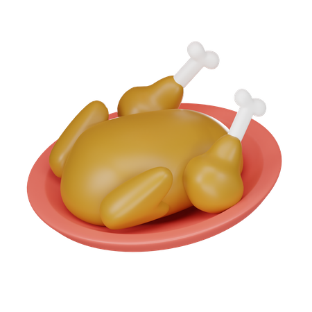 Pollo asado  3D Icon