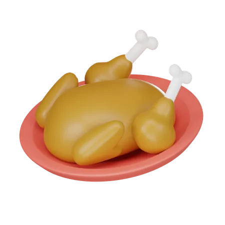 Pollo asado  3D Icon