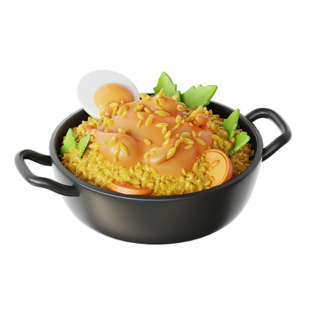 Biriyani de pollo  3D Icon