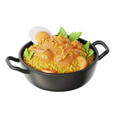 Biriyani de pollo  3D Icon