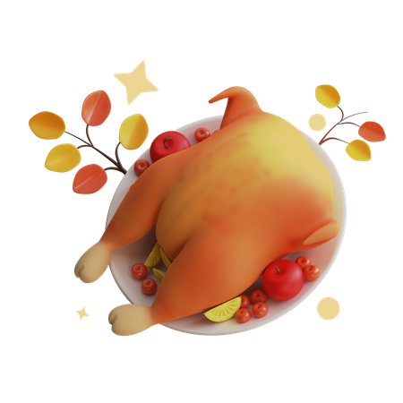 Pollo de acción de gracias  3D Icon