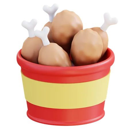 Pollo frito  3D Icon