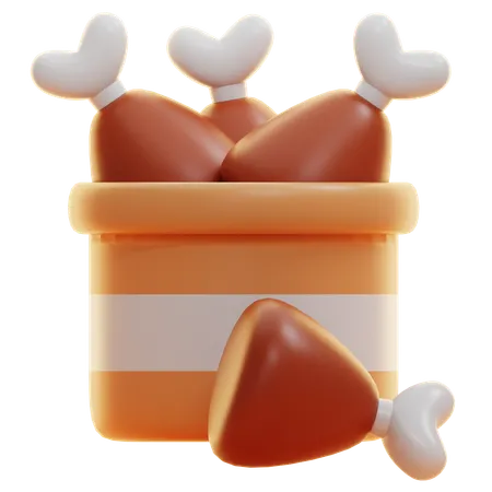 Pollo frito  3D Icon