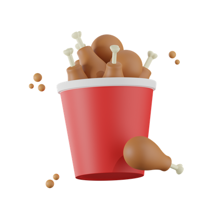 Pollo frito  3D Icon