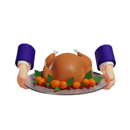 Pollo Pavo De Acción De Gracias  3D Icon