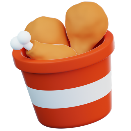 Secchio di pollo  3D Icon