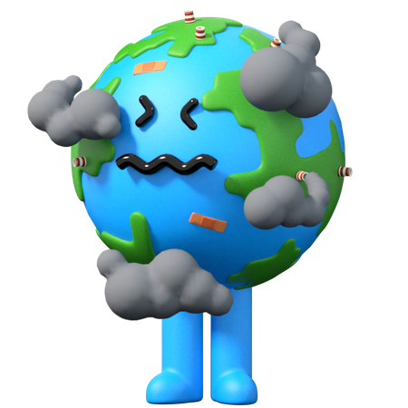 Pollution de la terre  3D Icon