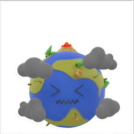 Pollution de la terre  3D Icon