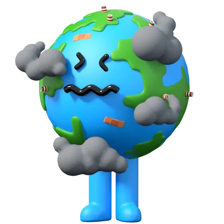 Pollution de la terre  3D Illustration