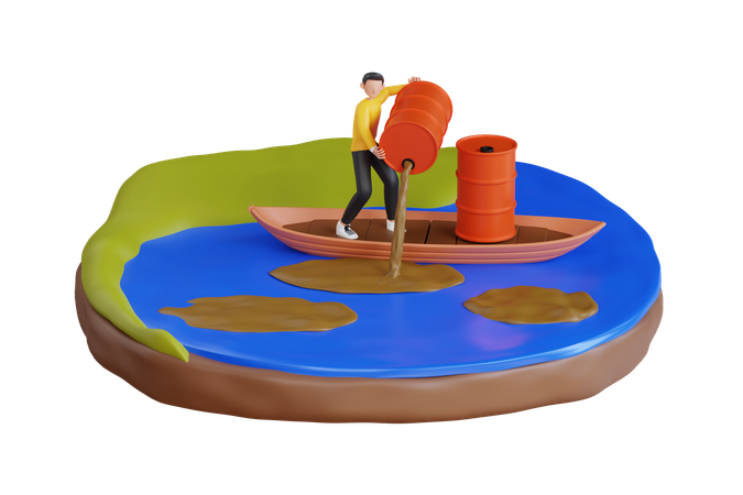 Pollution de l'environnement par l'industrie  3D Icon