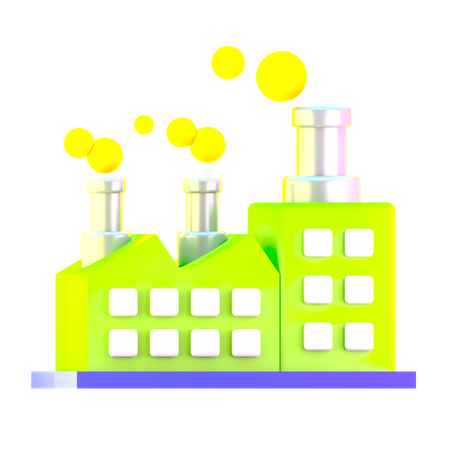 Pollution en usine  3D Icon