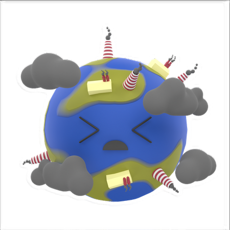 Pollution mondiale  3D Icon