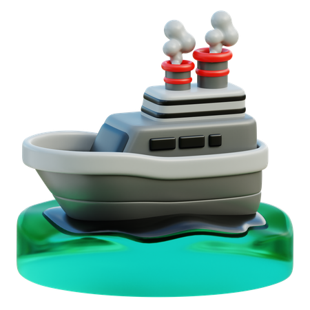 Pollution par déversement d'hydrocarbures sur un navire  3D Icon
