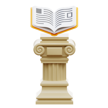 Poste romano e livro  3D Illustration