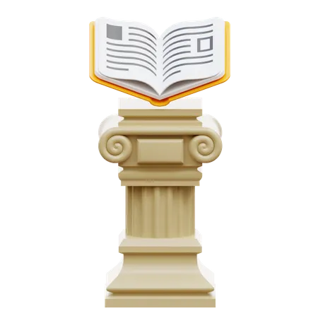 Poste romano y libro  3D Illustration