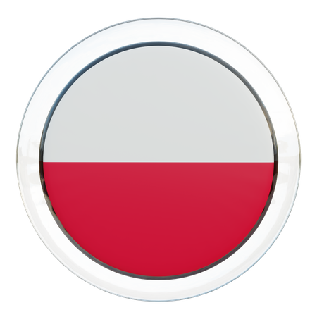 Drapeau rond de Pologne  3D Icon