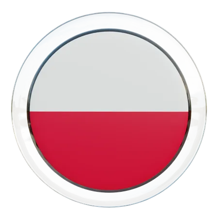 Drapeau rond de Pologne  3D Icon