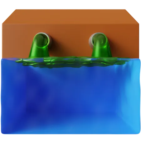 Poluição da água  3D Icon