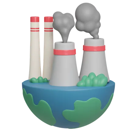 Poluição industrial  3D Icon