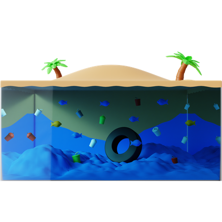 Poluição marinha  3D Icon