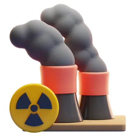 Poluição nuclear  3D Icon