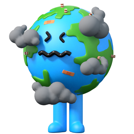 Poluição da terra  3D Illustration