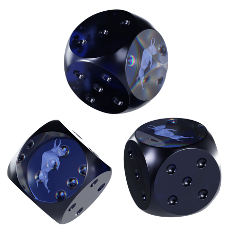 Poly Glass Dice Crypto  3D Icon