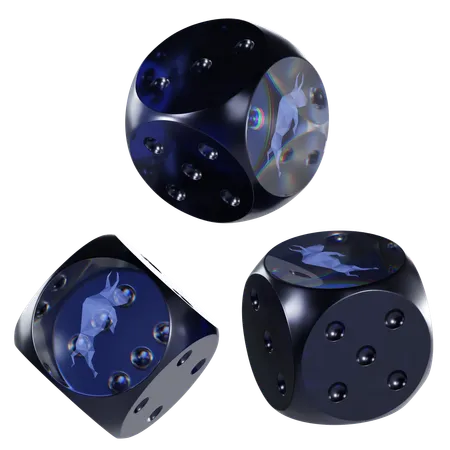 Poly Glass Dice Crypto  3D Icon