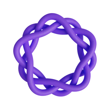 Poly-Twist-Knoten  3D Illustration