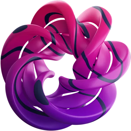 Poly-Twist-Knoten  3D Illustration