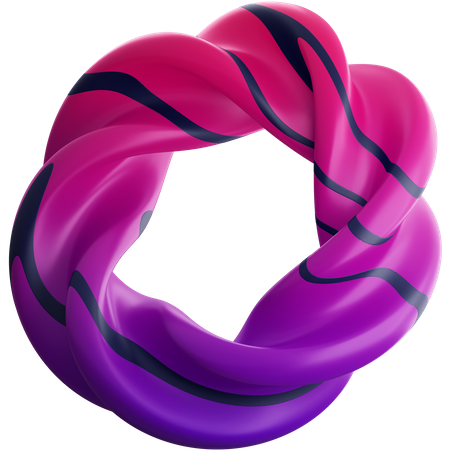 Poly Twist Knots  3D Illustration