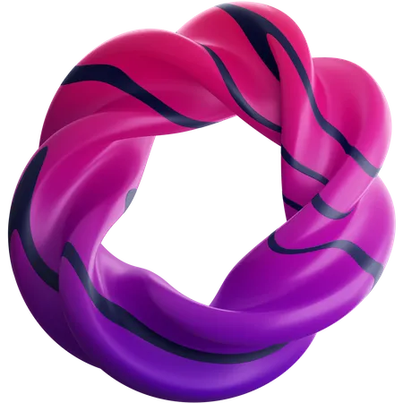 Poly Twist Knots  3D Illustration