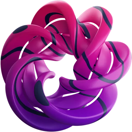 Poly Twist Knots  3D Illustration