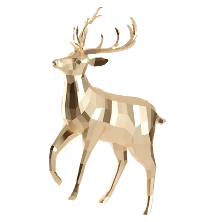 Polygon Reindeer Illustration In 3 D Design 3D Icon