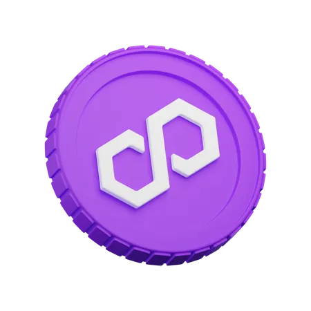 Polygon Coin  3D Icon