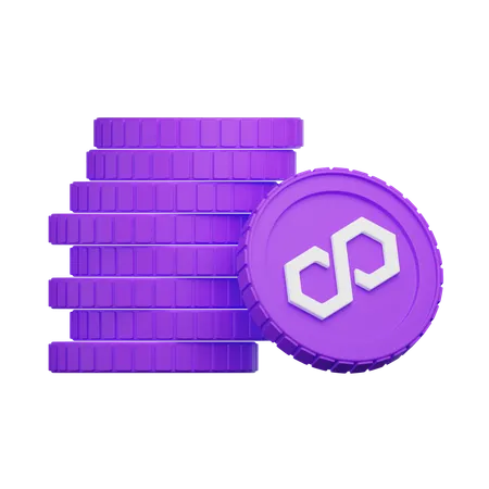 Polygon Coin  3D Icon
