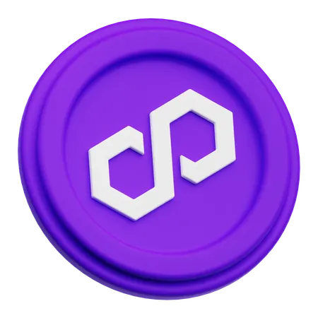 Polygon Coin  3D Icon