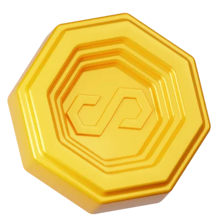 Polygon Coin  3D Icon