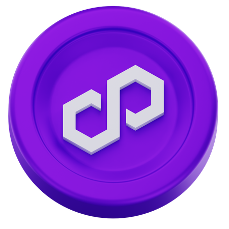 Polygon coin  3D Icon