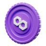 polygon coin 3d logo