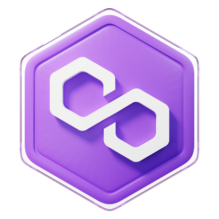 Polygon (MATIC) Badge 3D Illustration