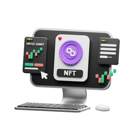 Polygon NFT Trading  3D Illustration