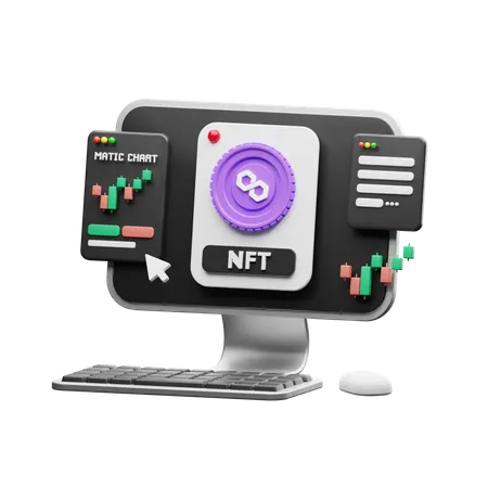 Polygon NFT Trading  3D Illustration