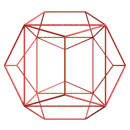 Polygone filaire octaédrique  3D Illustration