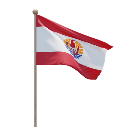 Mât de drapeau de la Polynésie française  3D Flag