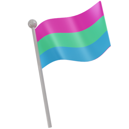 Polysexual Flag 3D Illustration