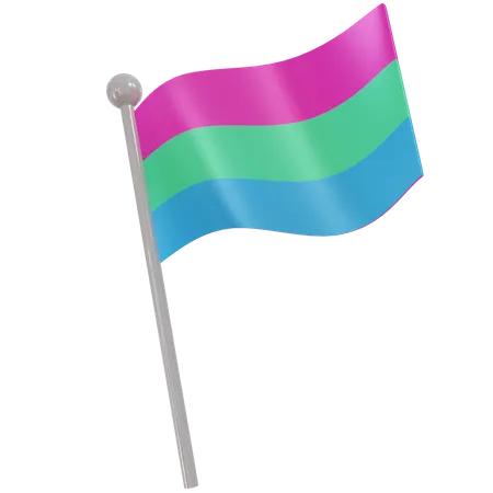 Polysexual Flag  3D Illustration