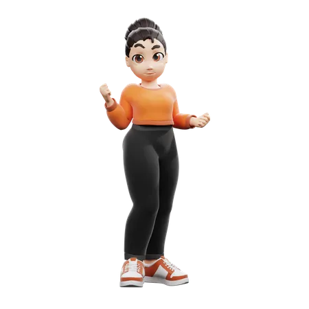 Pose de pom-pom girl  3D Illustration